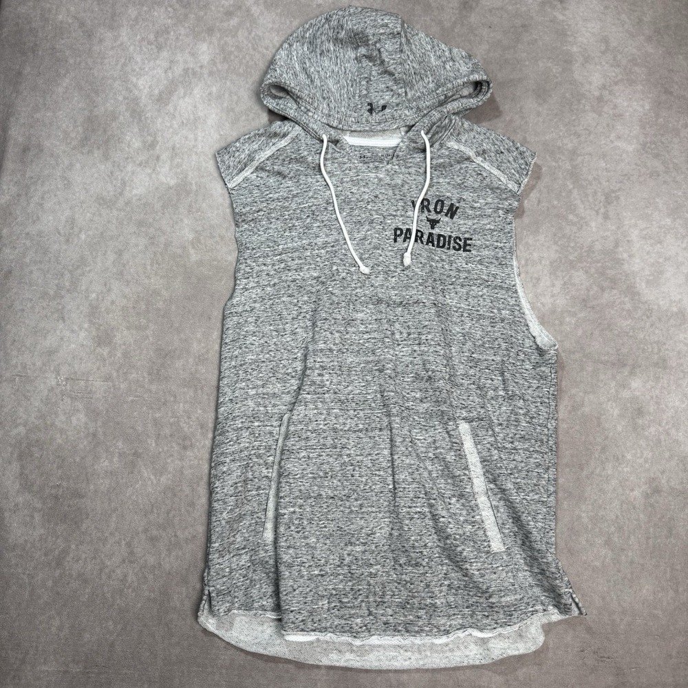 Under Armour Project Rock Hoodie Men XL Iron Paradise Deconstructed Athletic Gym